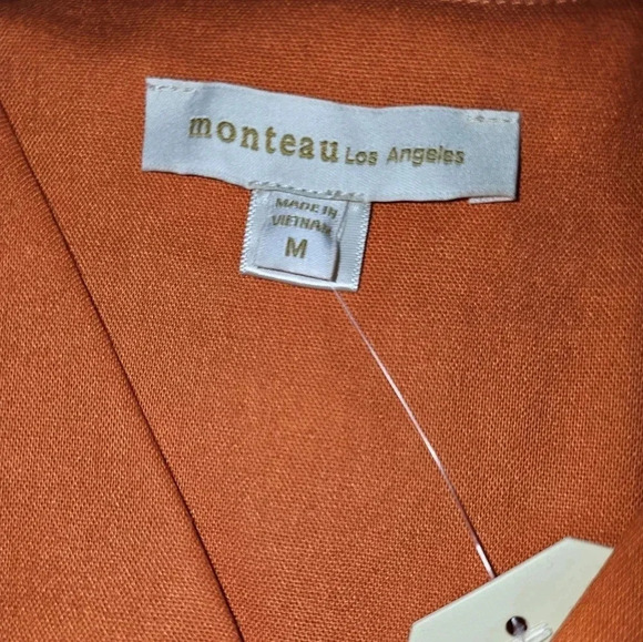 Monteau LA Orange Sleeveless Ruffle Detail Top - Picture 3 of 4